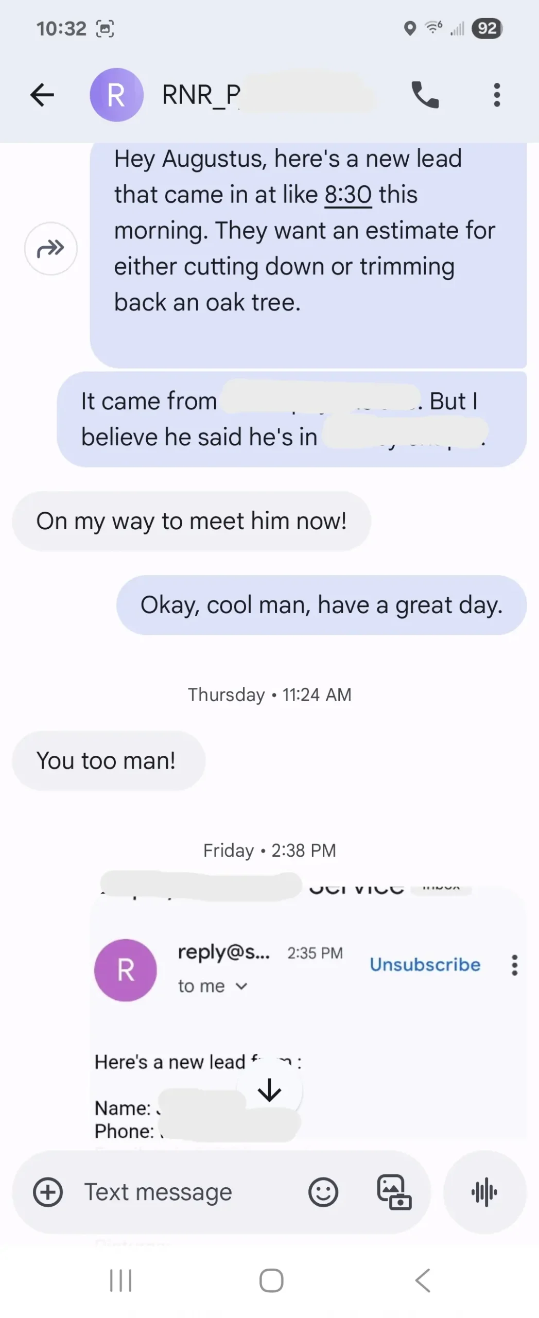 Happy Lead Generation Client - Tree Service