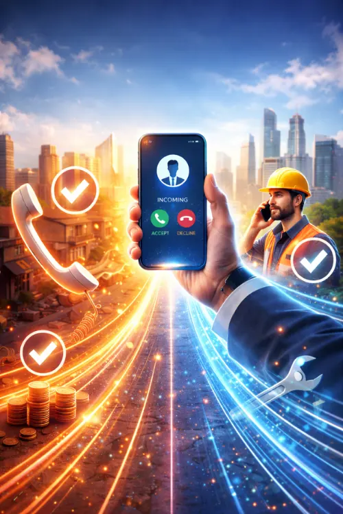 A vertical image for digital marketing, incorporating a symbol or something referring to their business.